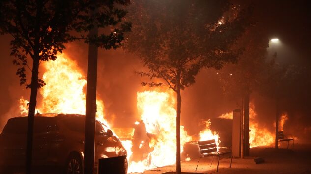 Coches quemados en Bilbao.