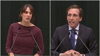 La portavoz de M&aacute;s Madrid en el Ayuntamiento, Rita Maestre, y el alcalde de Madrid, Jos&eacute; Luis Mart&iacute;nez-Almeida