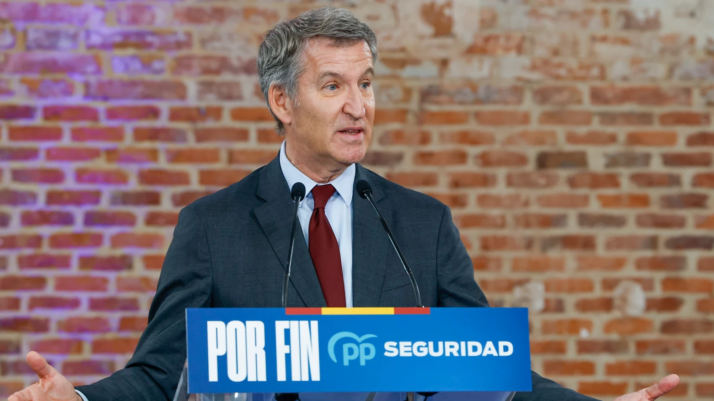 El presidente del Partido Popular, Alberto Núñez Feijóo, durante la presentación este martes de la candidatura del partido por Madrid para las elecciones generales. El presidente del Partido Popular, Alberto Núñez Feijóo, durante la presentación este martes de la candidatura del partido por Madrid para las elecciones generales.