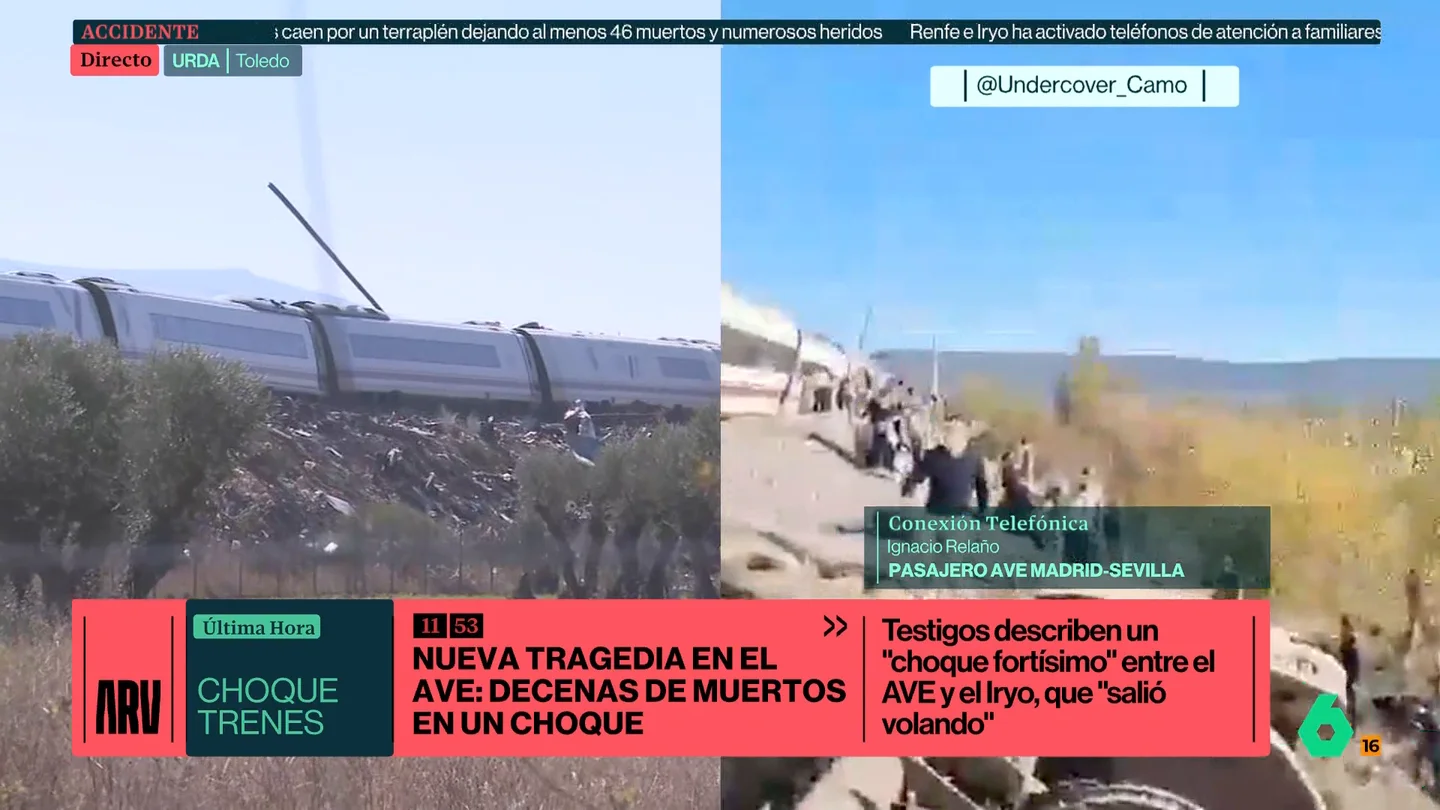 "He visto cuerpos, personas atrapadas gritando, un hombre sin brazo": Ignacio Relaño, pasajero del AVE siniestrado en Toledo relata el "infierno" vivido "He visto cuerpos, personas atrapadas gritando, un hombre sin brazo": Ignacio Relaño, pasajero del AVE siniestrado en Toledo relata el "infierno" vivido