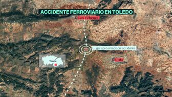 Mapa del lugar del accidente de tren en Toledo entre un tren Iryo y un AVE