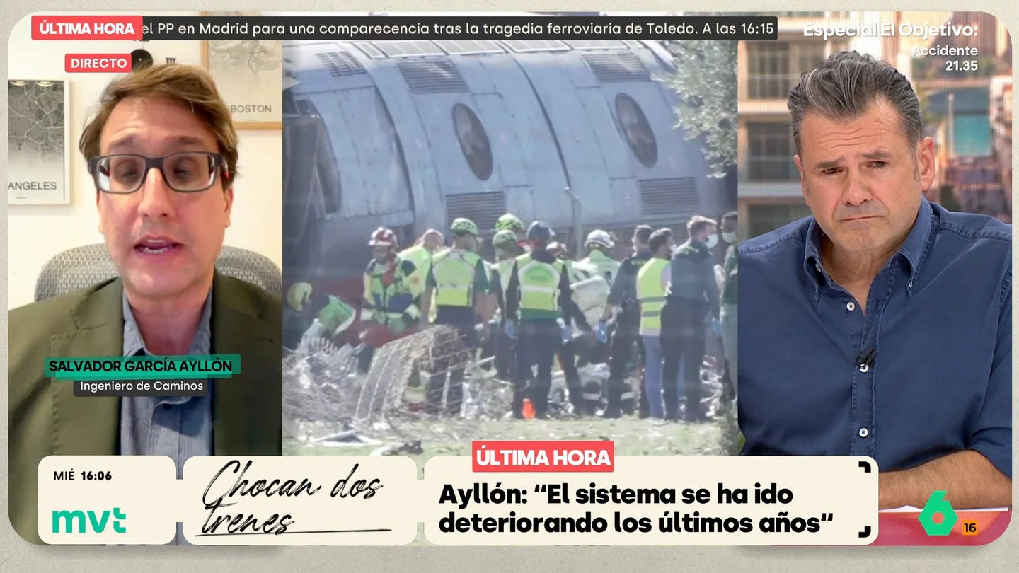 Un ingeniero de Caminos analiza las claves del accidente de tren de Urda: "El sistema viene avisando desde hace tiempo" Salvador García Ayllón, ingeniero de Caminos, habla de un "deterioro" desde hace años del sistema ferroviario, que en su opinión ha ido "perdiendo resiliencia y fiabilidad" y no se ha actualizado lo suficiente ante el incremento de tráfico y los problemas de obsolescencia.