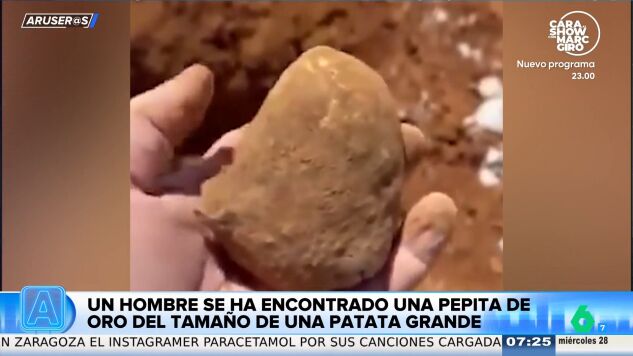 El ins&oacute;lito hallazgo de un hombre al encontrar una pepita de oro del tama&ntilde;o de una patata