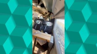 Vista del interior del accidente ferroviario