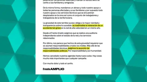 Frente Amplio exige "responsabilidades políticas" por el accidente en Toledo. Frente Amplio exige "responsabilidades políticas" por el accidente en Toledo.