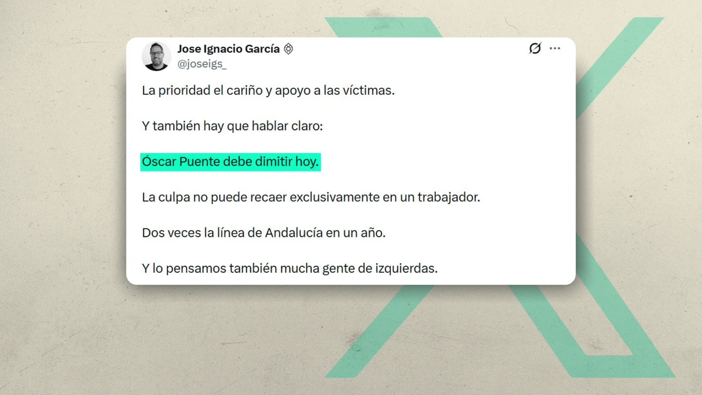 José Ignacio García, líder de Adelante Andalucía, pide la dimisión de Puenteen un tuit. José Ignacio García, líder de Adelante Andalucía, pide la dimisión de Puenteen un tuit.