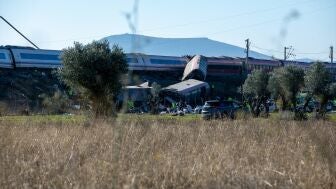 Los dos trenes accidentados en Toledo.