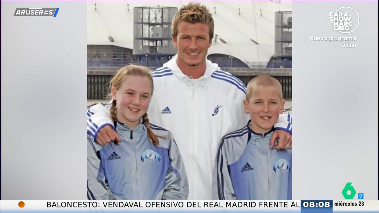 La foto viral de Harry Kane y su mujer de ni&ntilde;os con David Beckham: as&iacute; es su bonita historia de amor