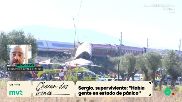 Sergio Casas iba a bordo del AVE que ha impactado con un tren Iryo a la altura de Urda. Explica en M&aacute;s Vale Tarde c&oacute;mo ha vivido el impacto y los instantes posteriores de nervios y p&aacute;nico: "Esto te cambia el orden de las cosas que tienes en la cabeza".