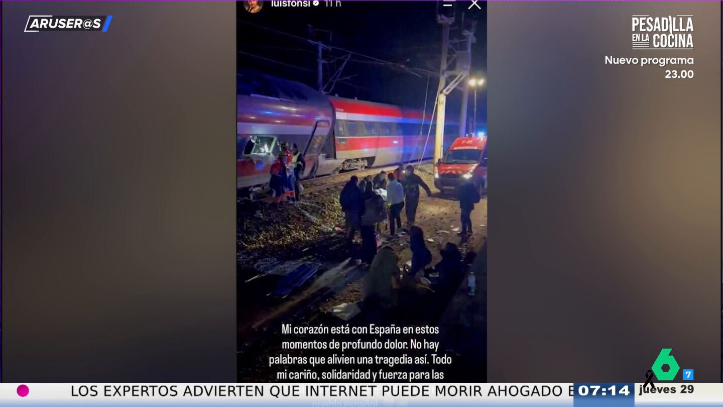 Julio Iglesias, Luis Fonsi, Ana Mena, Alice Campello... los famosos lanzan mensajes de &aacute;nimo tras el accidente de tren