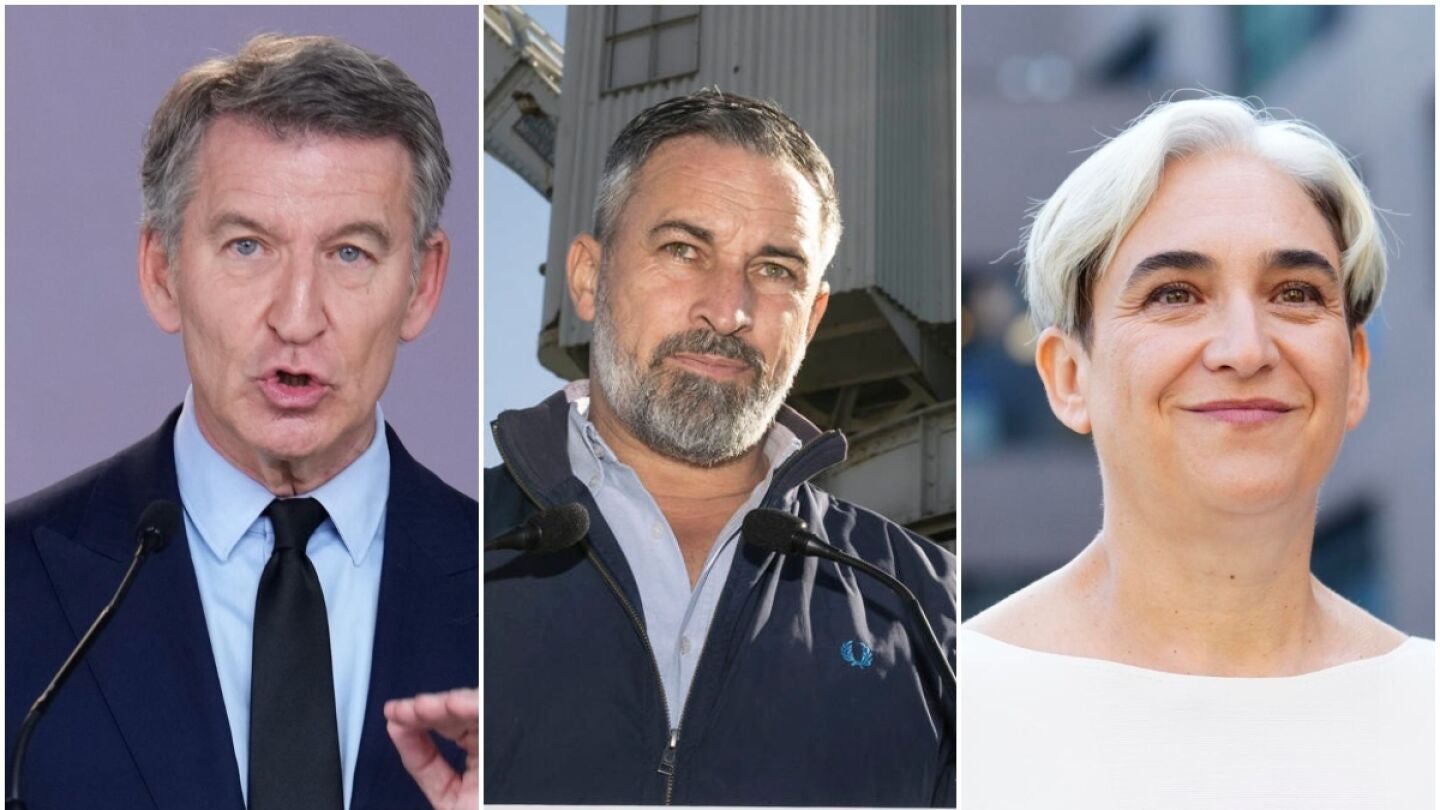 De izquierda a derecha: Feij&oacute;o, Abascal y Colau