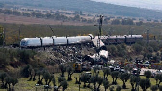 Imagen del lugar del accidente ferroviario en Urda (Toledo).